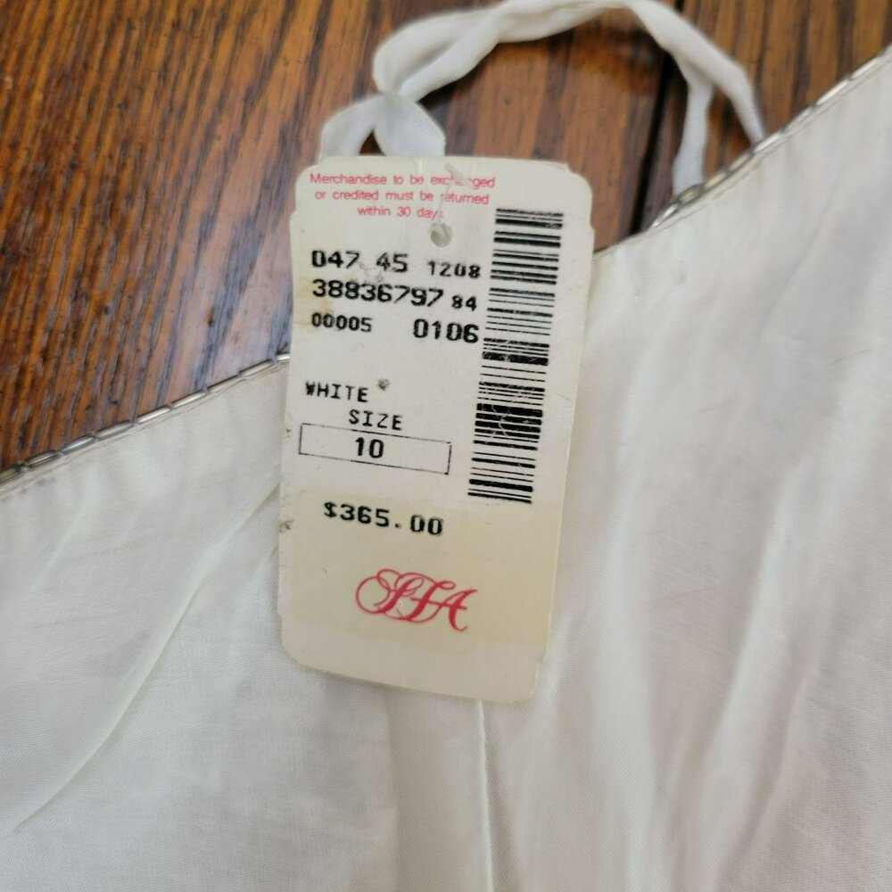 Vintage Saks Fifth Avenue Couture Pearl & Sequin Beaded Strapless Bustier Corset - Picture 5 of 16